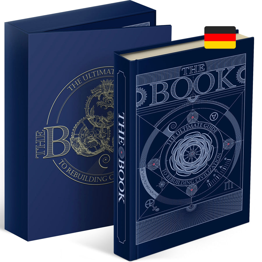 The Book in einer Geschenkbox. Der ultimative Wegweiser zum Wiederaufbau einer Zivilisation. Deutsche Version.